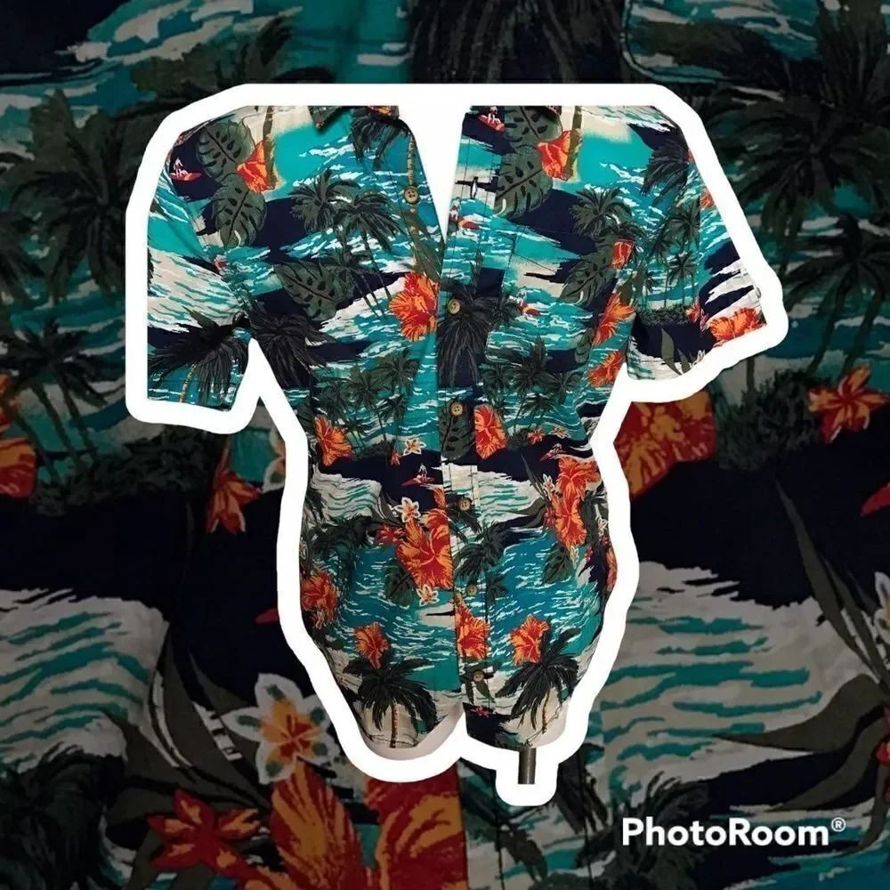 Children's place boy's tropical button down
